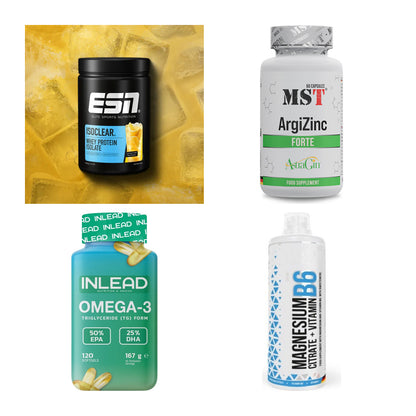 Wettkampfvorbereitung: ESN ISOCLEAR + MST ArgiZinc + 2 weitere – alle enthaltenen Artikel