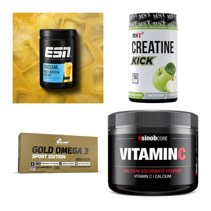 Wettkampfvorbereitung: ESN ISOCLEAR + MST Creatine + 2 weitere – alle enthaltenen Artikel
