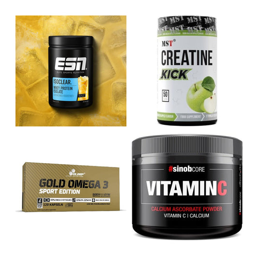 Wettkampfvorbereitung: ESN ISOCLEAR + MST Creatine + 2 weitere – alle enthaltenen Artikel
