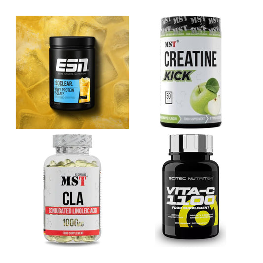 Wettkampfvorbereitung: ESN ISOCLEAR + MST Creatine + 2 weitere – alle enthaltenen Artikel
