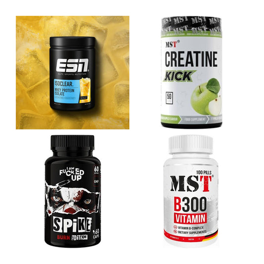 Wettkampfvorbereitung: ESN ISOCLEAR + MST Creatine + 2 weitere – alle enthaltenen Artikel