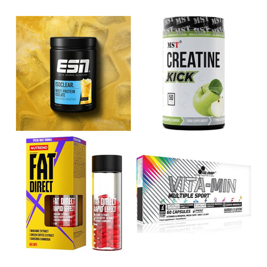 Wettkampfvorbereitung: ESN ISOCLEAR + MST Creatine + 2 weitere – alle enthaltenen Artikel