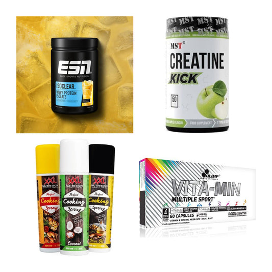 Wettkampfvorbereitung: ESN ISOCLEAR + MST Creatine + 2 weitere – alle enthaltenen Artikel