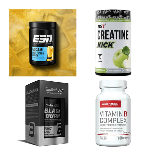Wettkampfvorbereitung: ESN ISOCLEAR + MST Creatine + 2 weitere – alle enthaltenen Artikel
