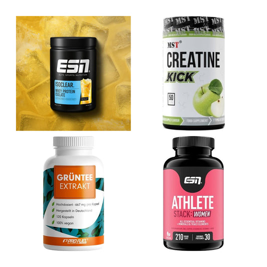 Wettkampfvorbereitung: ESN ISOCLEAR + MST Creatine + 2 weitere – alle enthaltenen Artikel