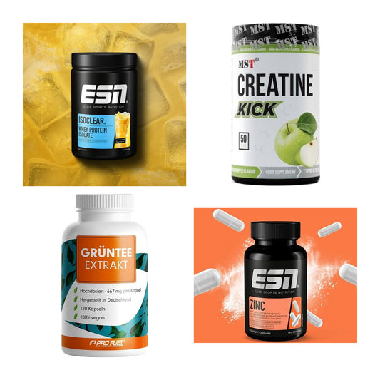 Wettkampfvorbereitung: ESN ISOCLEAR + MST Creatine + 2 weitere – alle enthaltenen Artikel
