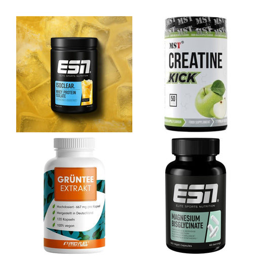 Wettkampfvorbereitung: ESN ISOCLEAR + MST Creatine + 2 weitere – alle enthaltenen Artikel