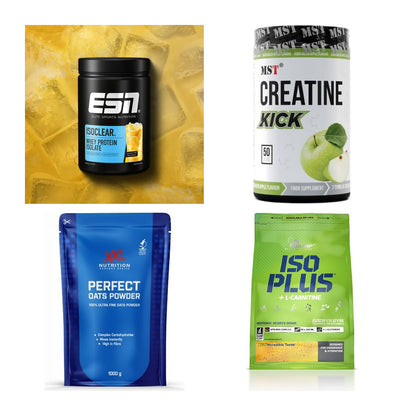 Wettkampfvorbereitung: ESN ISOCLEAR + MST Creatine + 2 weitere – alle enthaltenen Artikel