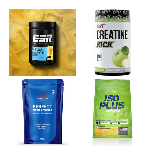 Wettkampfvorbereitung: ESN ISOCLEAR + MST Creatine + 2 weitere – alle enthaltenen Artikel