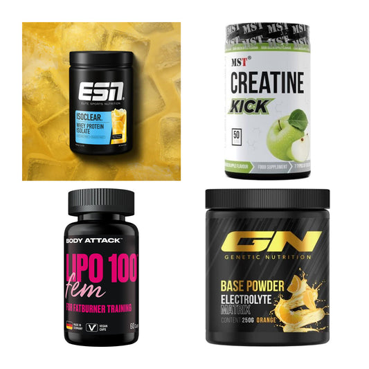 Wettkampfvorbereitung: ESN ISOCLEAR + MST Creatine + 2 weitere – alle enthaltenen Artikel