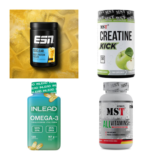Wettkampfvorbereitung: ESN ISOCLEAR + MST Creatine + 2 weitere – alle enthaltenen Artikel