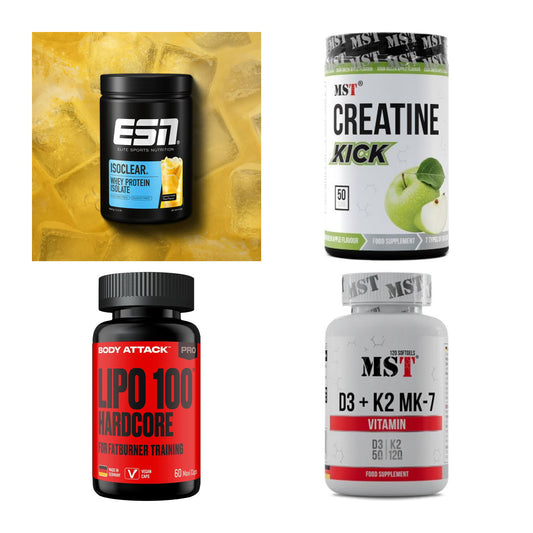 Wettkampfvorbereitung: ESN ISOCLEAR + MST Creatine + 2 weitere – alle enthaltenen Artikel