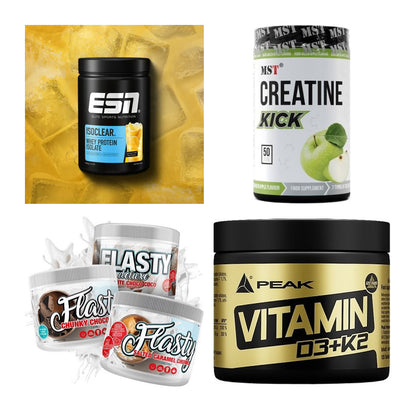 Wettkampfvorbereitung: ESN ISOCLEAR + MST Creatine + 2 weitere – alle enthaltenen Artikel