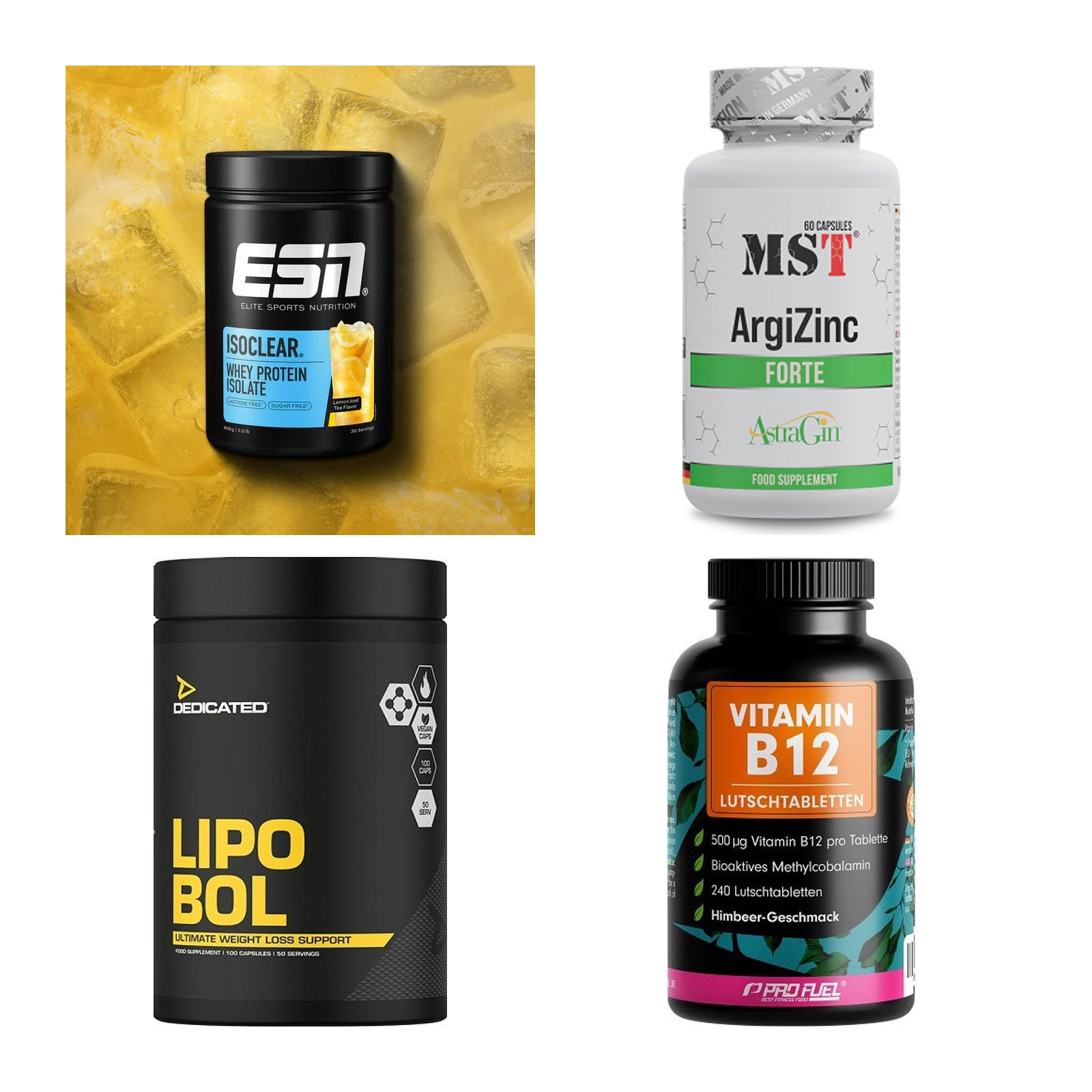 Wettkampfvorbereitung: ESN ISOCLEAR + MST ArgiZinc + 2 weitere – alle enthaltenen Artikel