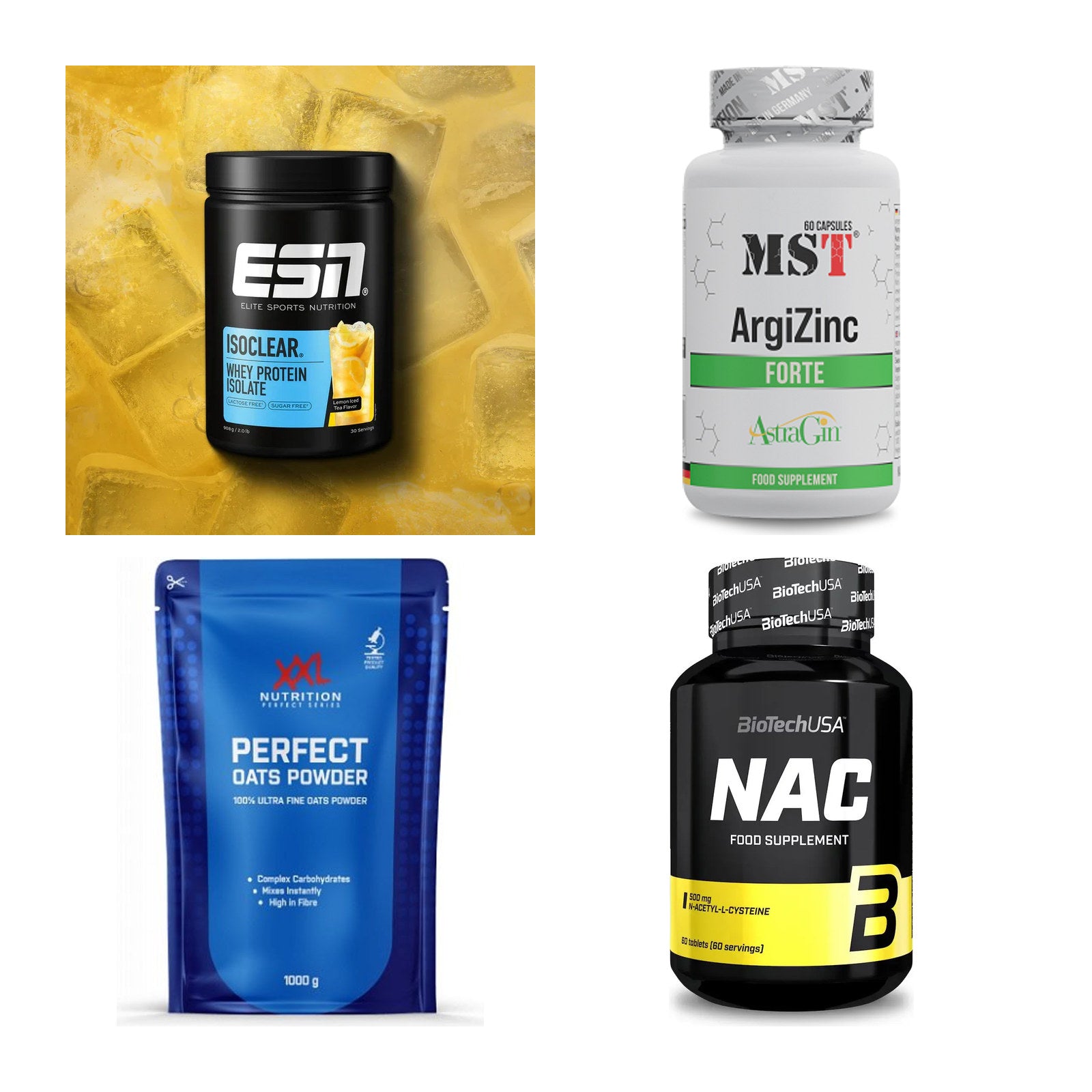 Wettkampfvorbereitung: ESN ISOCLEAR + MST ArgiZinc + 2 weitere – alle enthaltenen Artikel
