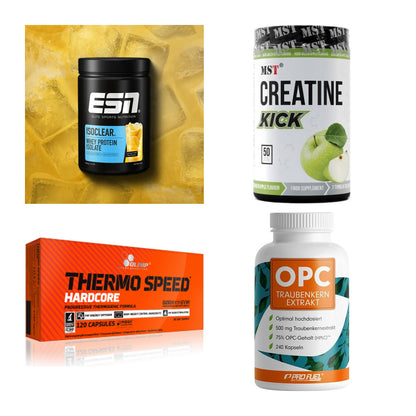 Wettkampfvorbereitung: ESN ISOCLEAR + MST Creatine + 2 weitere – alle enthaltenen Artikel
