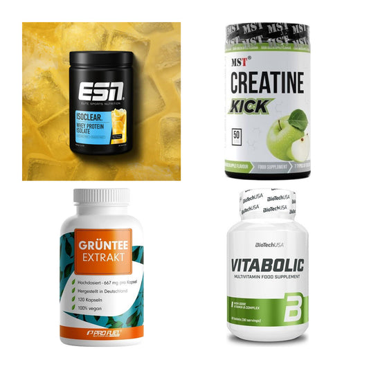 Wettkampfvorbereitung: ESN ISOCLEAR + MST Creatine + 2 weitere – alle enthaltenen Artikel