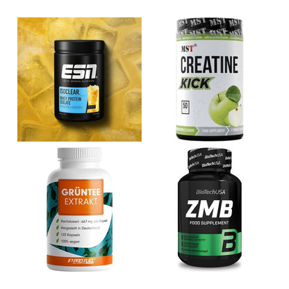 Wettkampfvorbereitung: ESN ISOCLEAR + MST Creatine + 2 weitere – alle enthaltenen Artikel