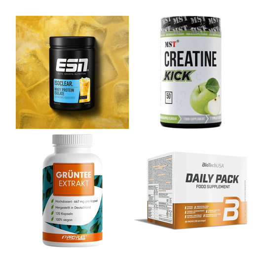 Wettkampfvorbereitung: ESN ISOCLEAR + MST Creatine + 2 weitere – alle enthaltenen Artikel