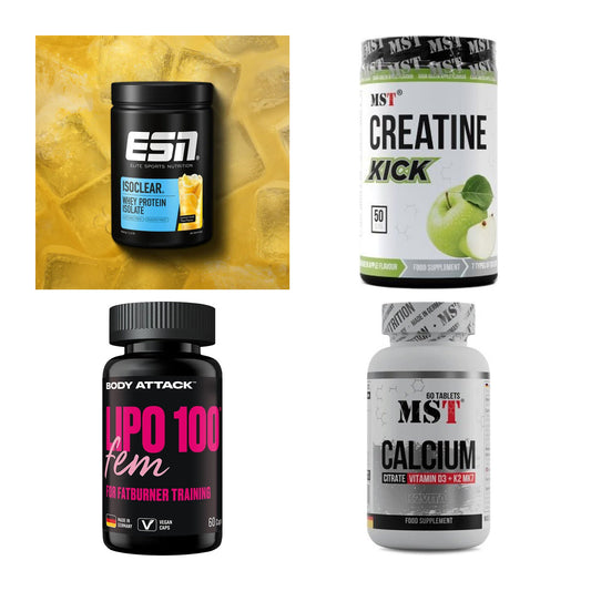 Wettkampfvorbereitung: ESN ISOCLEAR + MST Creatine + 2 weitere – alle enthaltenen Artikel