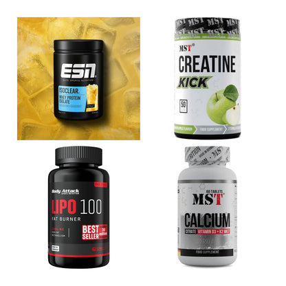 Wettkampfvorbereitung: ESN ISOCLEAR + MST Creatine + 2 weitere – alle enthaltenen Artikel