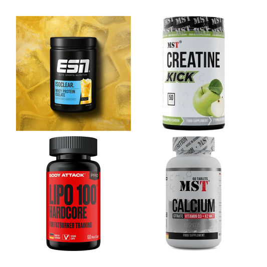 Wettkampfvorbereitung: ESN ISOCLEAR + MST Creatine + 2 weitere – alle enthaltenen Artikel