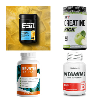 Wettkampfvorbereitung: ESN ISOCLEAR + MST Creatine + 2 weitere – alle enthaltenen Artikel