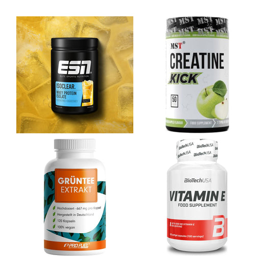 Wettkampfvorbereitung: ESN ISOCLEAR + MST Creatine + 2 weitere – alle enthaltenen Artikel