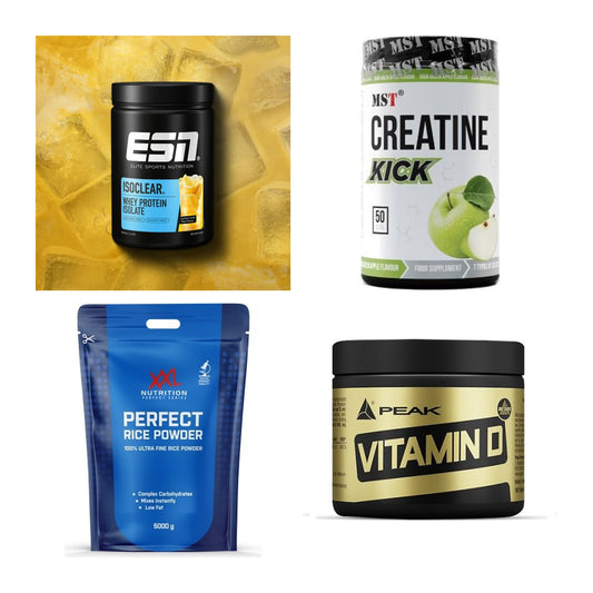 Wettkampfvorbereitung: ESN ISOCLEAR + MST Creatine + 2 weitere – alle enthaltenen Artikel