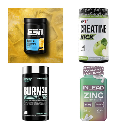 Wettkampfvorbereitung: ESN ISOCLEAR + MST Creatine + 2 weitere – alle enthaltenen Artikel