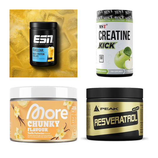 Wettkampfvorbereitung: ESN ISOCLEAR + MST Creatine + 2 weitere – alle enthaltenen Artikel