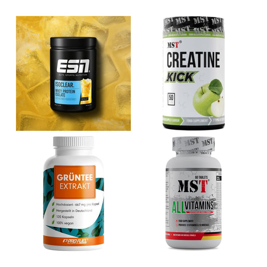 Wettkampfvorbereitung: ESN ISOCLEAR + MST Creatine + 2 weitere – alle enthaltenen Artikel