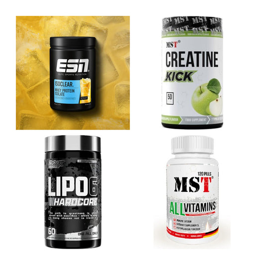Wettkampfvorbereitung: ESN ISOCLEAR + MST Creatine + 2 weitere – alle enthaltenen Artikel
