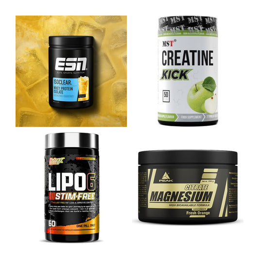 Wettkampfvorbereitung: ESN ISOCLEAR + MST Creatine + 2 weitere – alle enthaltenen Artikel