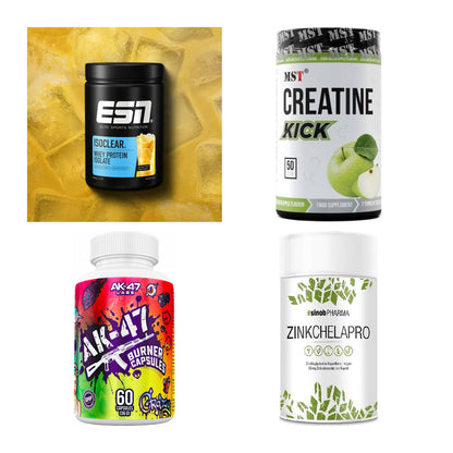 Wettkampfvorbereitung: ESN ISOCLEAR + MST Creatine + 2 weitere – alle enthaltenen Artikel