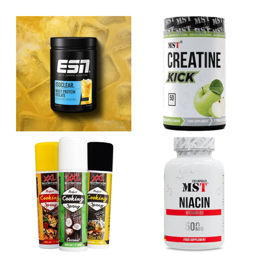 Wettkampfvorbereitung: ESN ISOCLEAR + MST Creatine + 2 weitere – alle enthaltenen Artikel