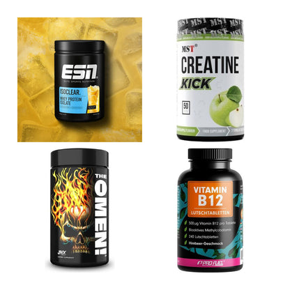 Wettkampfvorbereitung: ESN ISOCLEAR + MST Creatine + 2 weitere – alle enthaltenen Artikel