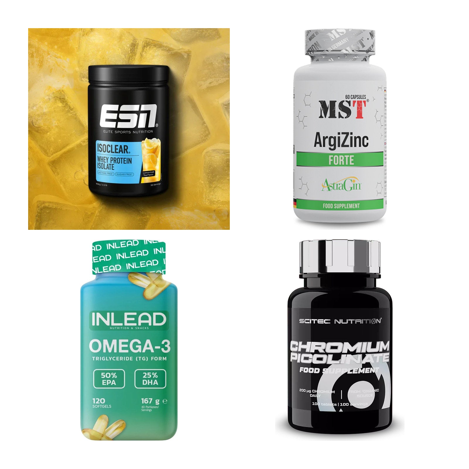 Wettkampfvorbereitung: ESN ISOCLEAR + MST ArgiZinc + 2 weitere – alle enthaltenen Artikel