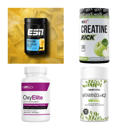 Wettkampfvorbereitung: ESN ISOCLEAR + MST Creatine + 2 weitere – alle enthaltenen Artikel