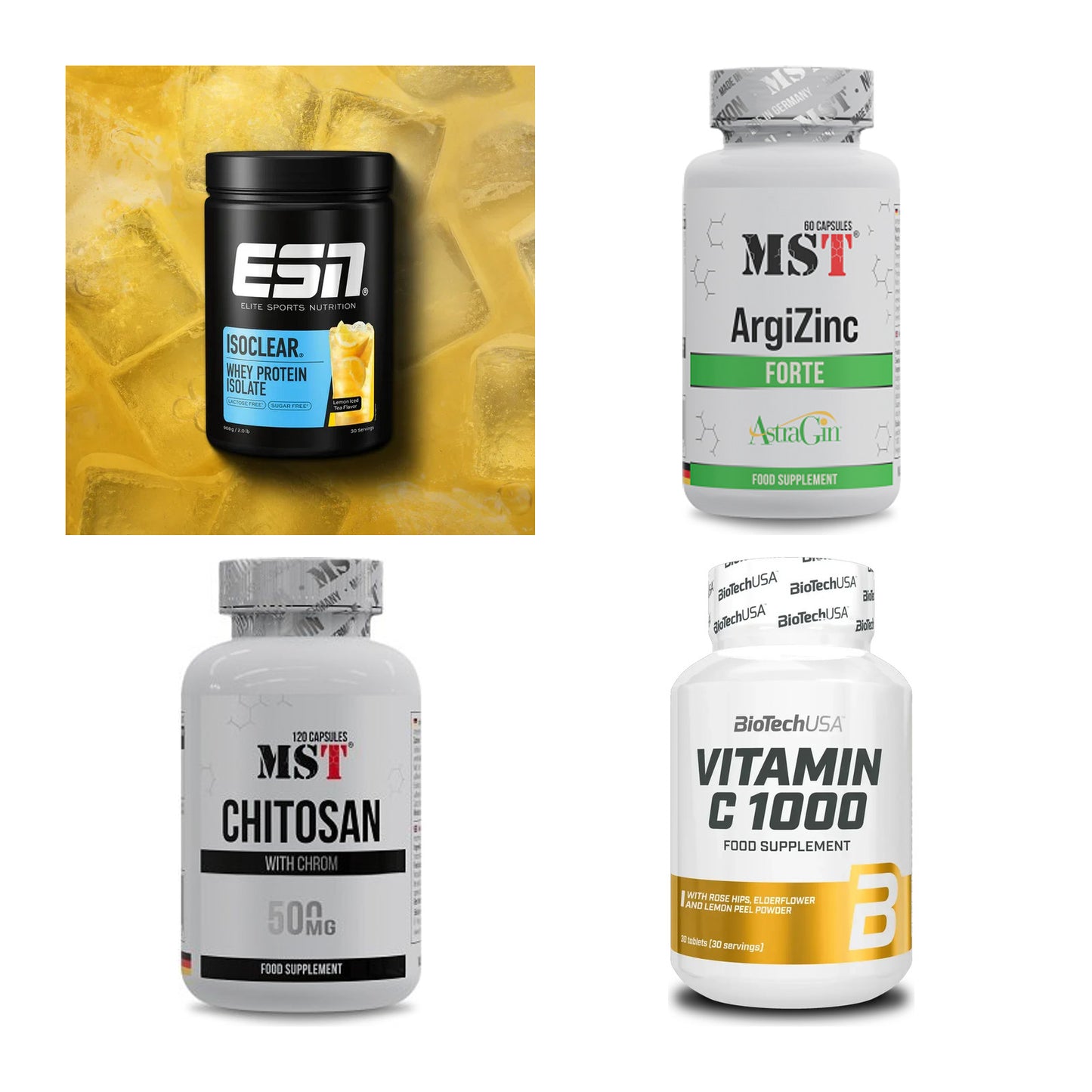 Wettkampfvorbereitung: ESN ISOCLEAR + MST ArgiZinc + 2 weitere – alle enthaltenen Artikel
