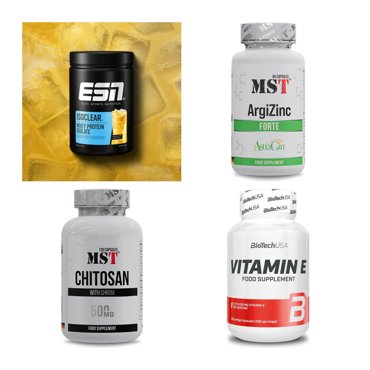 Wettkampfvorbereitung: ESN ISOCLEAR + MST ArgiZinc + 2 weitere – alle enthaltenen Artikel