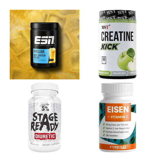 Wettkampfvorbereitung: ESN ISOCLEAR + MST Creatine + 2 weitere – alle enthaltenen Artikel