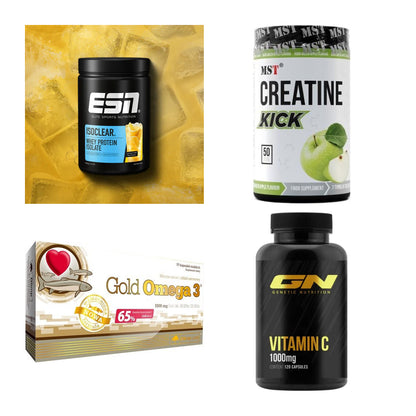 Wettkampfvorbereitung: ESN ISOCLEAR + MST Creatine + 2 weitere – alle enthaltenen Artikel