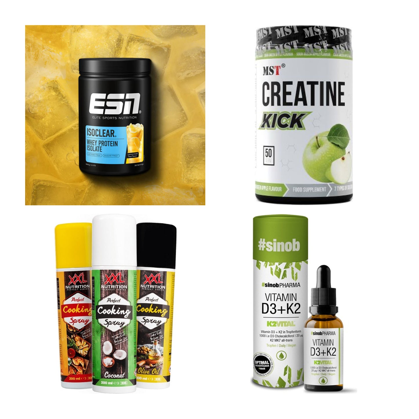 Wettkampfvorbereitung: ESN ISOCLEAR + MST Creatine + 2 weitere – alle enthaltenen Artikel