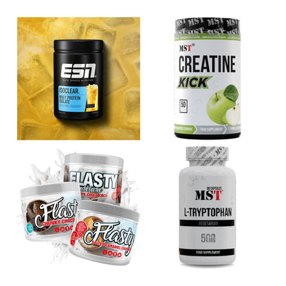 Wettkampfvorbereitung: ESN ISOCLEAR + MST Creatine + 2 weitere – alle enthaltenen Artikel