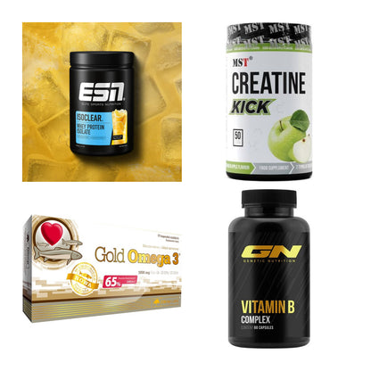 Wettkampfvorbereitung: ESN ISOCLEAR + MST Creatine + 2 weitere – alle enthaltenen Artikel
