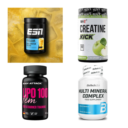 Wettkampfvorbereitung: ESN ISOCLEAR + MST Creatine + 2 weitere – alle enthaltenen Artikel