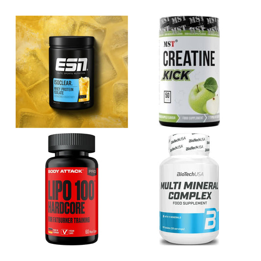Wettkampfvorbereitung: ESN ISOCLEAR + MST Creatine + 2 weitere – alle enthaltenen Artikel