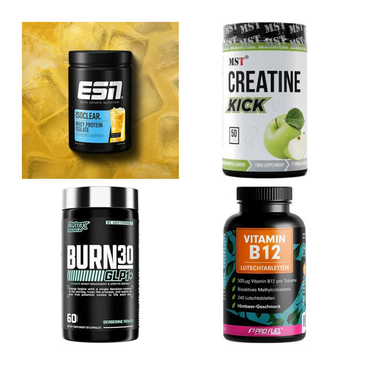 Wettkampfvorbereitung: ESN ISOCLEAR + MST Creatine + 2 weitere – alle enthaltenen Artikel
