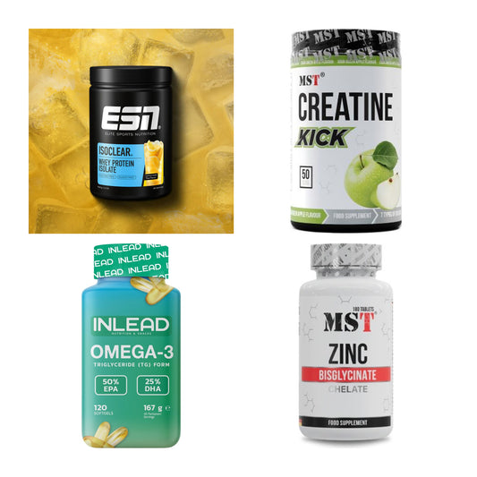 Wettkampfvorbereitung: ESN ISOCLEAR + MST Creatine + 2 weitere – alle enthaltenen Artikel